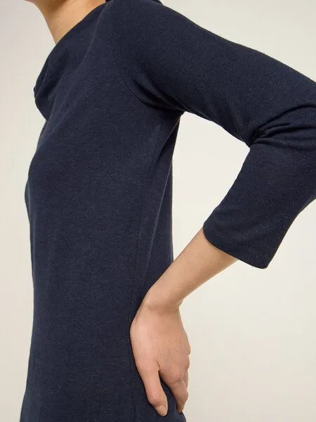 LANIUS LANIUS Wasserfallshirt (OCS) aus Hanf und Bio-Baumwolle, Midnight, – Produktbild 3 von 4