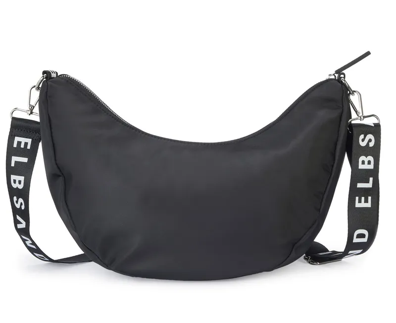 Elbsand Elbsand Umhängetasche Hobo-Tasche, Schultertasche, Minibag, Henkeltasche, Crossbody Bag, Handtasche Damen zum Umhängen aus weichem Material VEGAN, Schwarz, – Produktbild 4 von 5