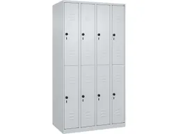 C+P C+P Doppelstock-Spind Classic PLUS, 8 Fächer, 1850x1000x500mm, Lichtgrau/Lichtgrau – Produktbild 1 von 1