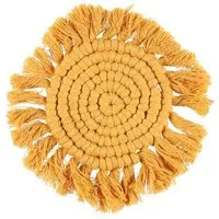 Manufactura Manufactura Makramee Untersetzer, Mustard (gelb), – Produktbild 1 von 1