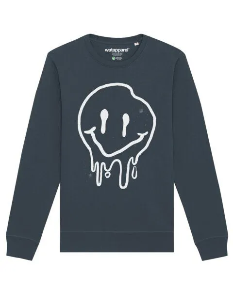 watapparel watapparel Sweatshirt Unisex Smiley, India ink grey, – Produktbild 1 von 3