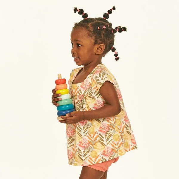 Sense Organics Sense Organics Baby Tunika mit Blätter-Druck, Modell IRMA, Tropenblätterdruck, – Produktbild 2 von 4