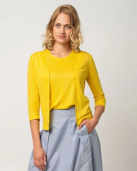 Alma & Lovis Alma & Lovis Kurzjacke aus Leinen | Linen Jacket, Yellow, – Produktbild 2 von 2