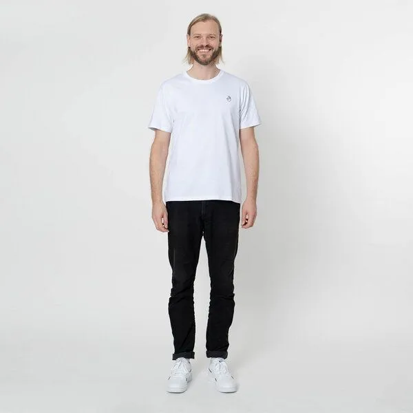 Fyngers Fyngers Unisex T-Shirt aus Biobaumwolle - Modell OK mit gestickter Veredelung, Weiss, – Produktbild 2 von 4
