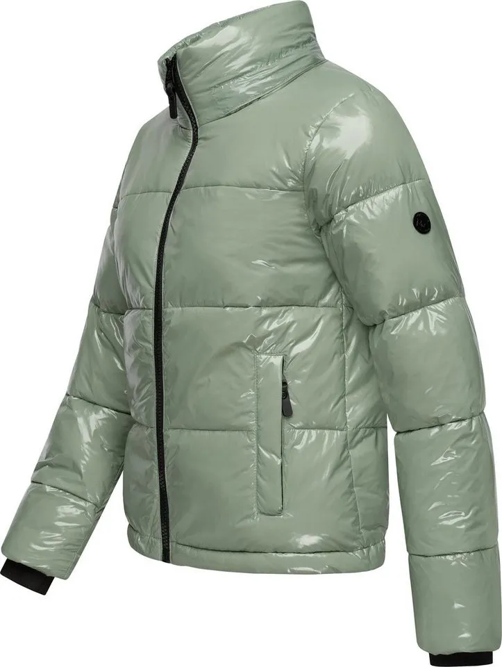 ragwear ragwear Steppjacke Roobie super stylische, gänzende Damen Winterjacke, Grau|grün, – Produktbild 5 von 5