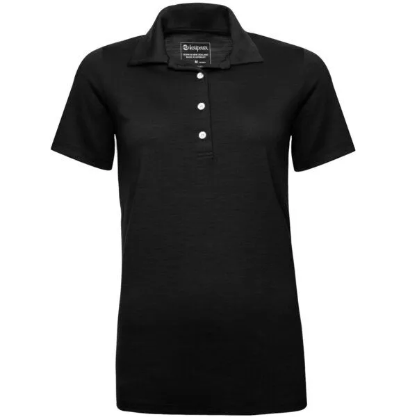 Kaipara - Merino Sportswear Kaipara - Merino Sportswear URBAN Merino Poloshirt Damen Kurzarm Regular 200, Black, – Produktbild 1 von 3