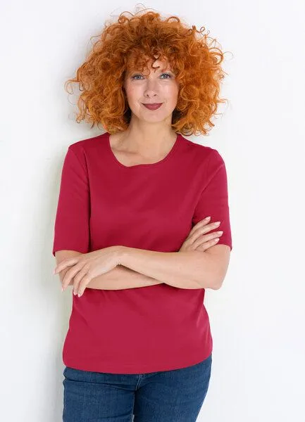 Heidekönigin Heidekönigin Halbarmshirt Pure Cotton, Granat, – Produktbild 2 von 3