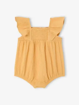 Vertbaudet Baby Kurzoverall mit gesmokten Ausschnitt und Volantärmeln – Produktbild 1 von 1