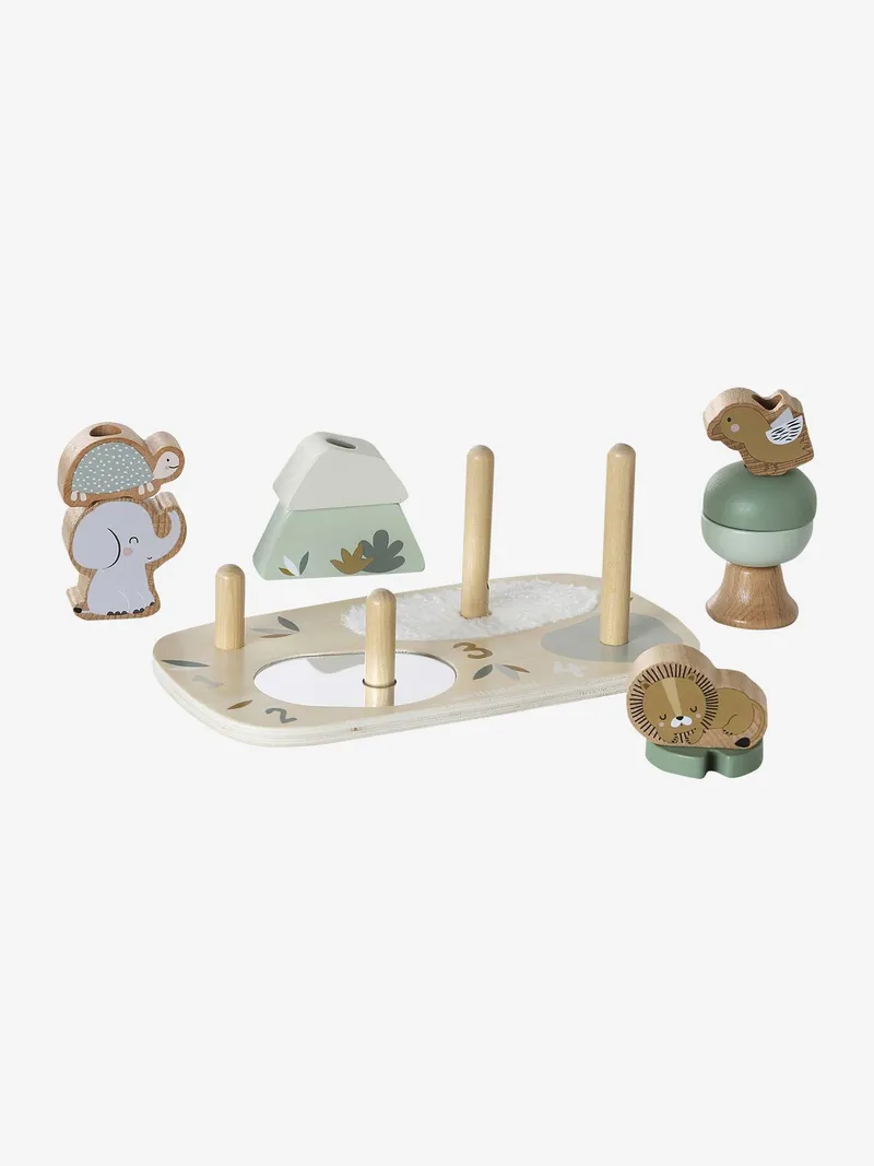 Vertbaudet Mitwachsendes Baby Stapelspiel TANSANIA aus Holz FSC®, Gelb, – Produktbild 3 von 4
