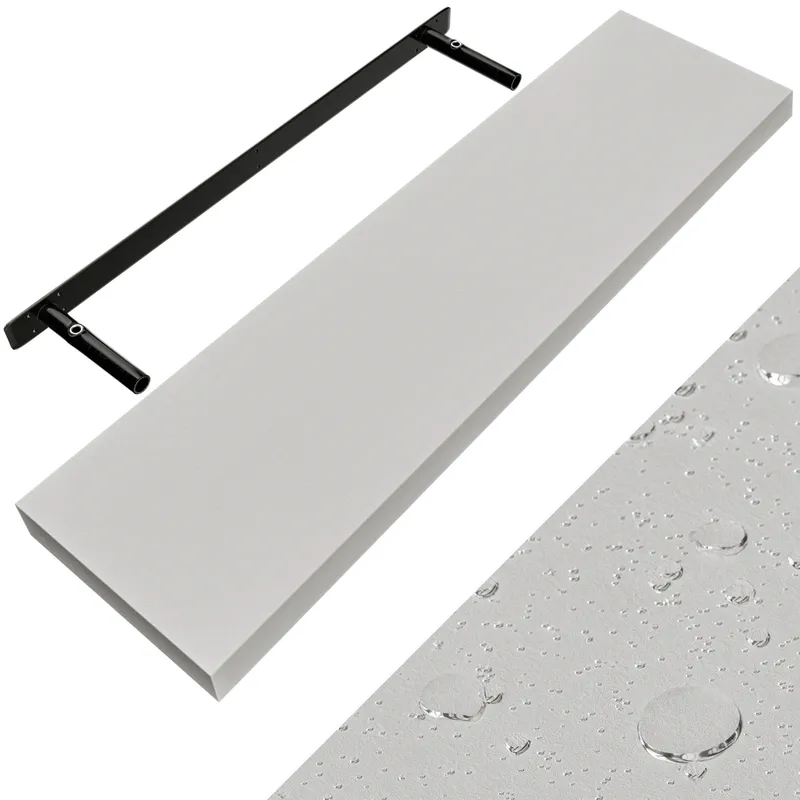 Casaria® Wandregal Schweberegal 90cm Weiß + Halterung, Weiß, – Produktbild 1 von 2