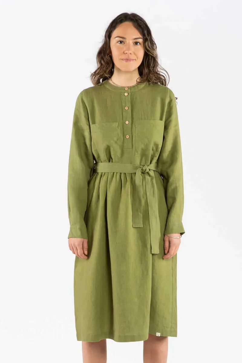 MATONA MATONA Damen vegan Kleid Mit Gürtel Kardamom Grün, Hellgrün, – Produktbild 2 von 2