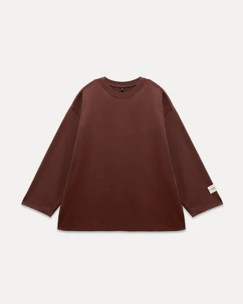 noemvri fashion label noemvri fashion label Oversized Longsleeve Bailey braun – Produktbild 2 von 4