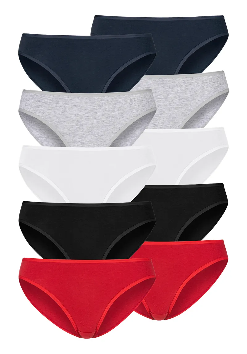 petite fleur by Lascana Bikinislip rot, schwarz, weiß, grau-meliert, navy, Rot, schwarz, weiß, grau-meliert, navy, – Produktbild 3 von 3