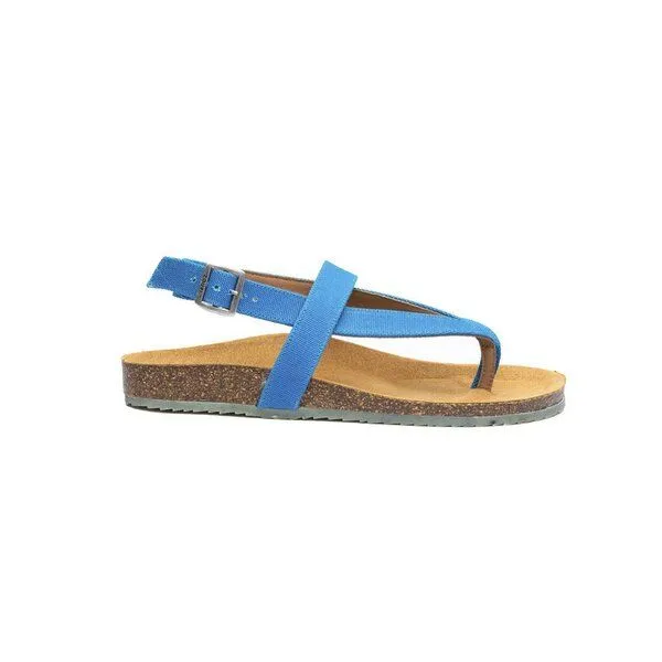 Zouri ZOURI Vegane Zehensandale mit Bio-Baumwolle & Korkfußbett Modell: Isle, Soul (blau), – Produktbild 2 von 4