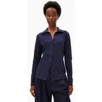 ARMEDANGELS ARMEDANGELS NALAANNIA Damen Bluse aus Bio-Baumwoll Mix, Tinted navy, – Produktbild 1 von 1
