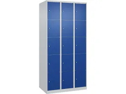 C+P C+P Schließfachschrank Classic PLUS, 15 Fächer, 1850x900x500mm, Lichtgrau/Enzianblau – Produktbild 1 von 1