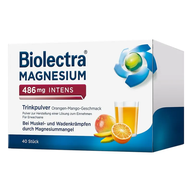 Biolectra Biolectra Magnesium 486 mg Intens Trinkpulver Orange-Mango – Produktbild 2 von 2
