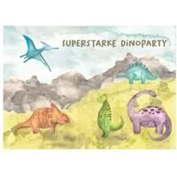 Fines Papeterie Fines Papeterie 5 Einladungen DINO * Kindergeburtstag * Einladungskarten Din A6 * Dinosaurier Party – Produktbild 1 von 1