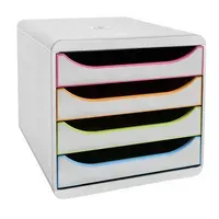 Exacompta Exacompta Schubladenbox Big Box Plus "Black Office", DIN A4+, 4 Schub., weiß/harlekin – Produktbild 2 von 2