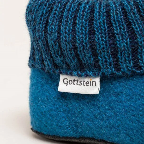 Gottstein Gottstein Kinder-Hüttenschuh Alpine Boot FE - Kinderhausschuh für Mädchen & Jungen aus 100% Schurwolle, Blau, – Produktbild 6 von 6