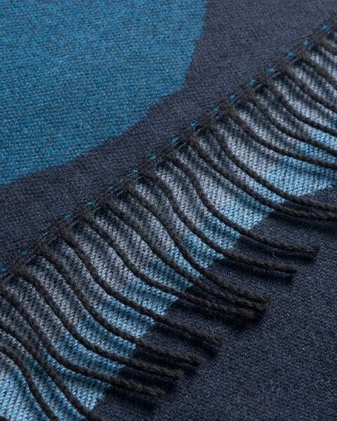 Rotholz Rotholz - Woven Schal Merino breit, Blau (blue bubbles), – Produktbild 3 von 4