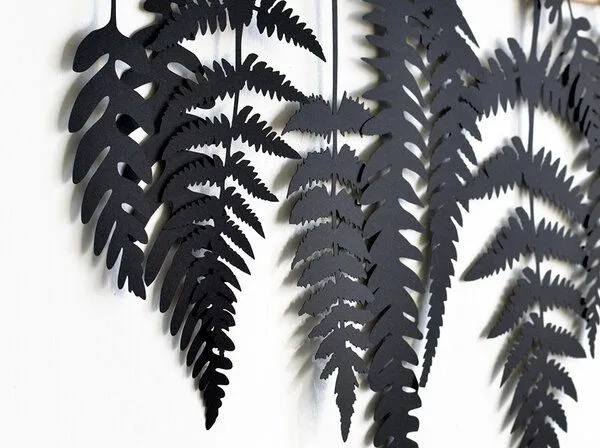 renna deluxe renna deluxe FARN Blätter Wanddekoration, Schwarz, – Produktbild 2 von 4