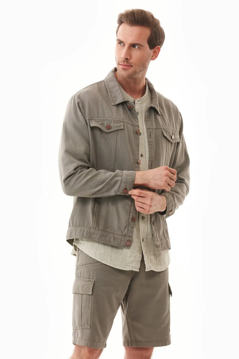 ORGANICATION ORGANICATION Herren vegan Shirt Jacke Smokey Olivgrün, Grün, – Produktbild 2 von 2