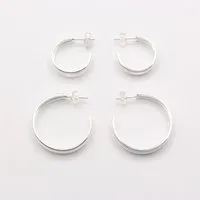 Jewelberry Stecker Modell: Three Lines Hoop, Silber, – Produktbild 1 von 1