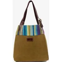 Dragolina Dragolina Shopper Miss Eve mit Webstoff der Pwo Karen, Moosgrün (hellgrün), – Produktbild 1 von 1