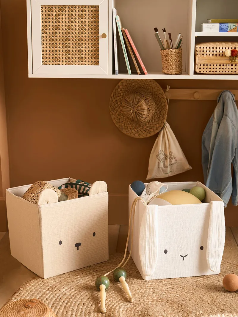 Vertbaudet 2er-Set Kinderzimmer Aufbewahrungsboxen, Set weiß, – Produktbild 1 von 4
