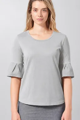HempAge Hempage Damen vegan T-Shirt Mit Glockenärmeln Quarzgrau – Produktbild 1 von 1