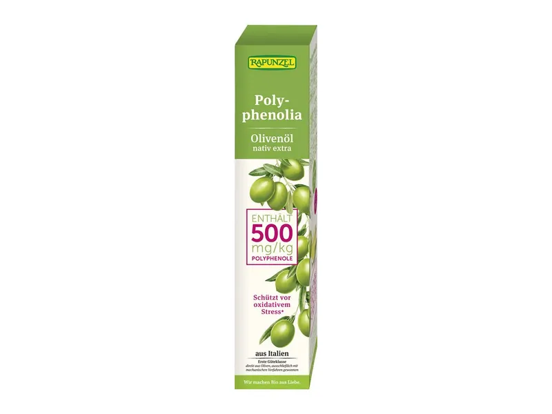RAPUNZEL Olivenöl Polyphenolia mit 500 mg/kg Polyphenolen, nativ extra – Produktbild 1 von 2