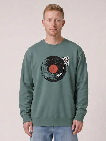watapparel watapparel Sweatshirt Unisex Schallplatte, Green bay, – Produktbild 2 von 2