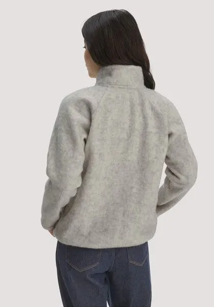hessnatur hessnatur Wollfleece Troyer Relaxed aus reiner Bio-Merinowolle, Hellgrau, – Produktbild 2 von 4