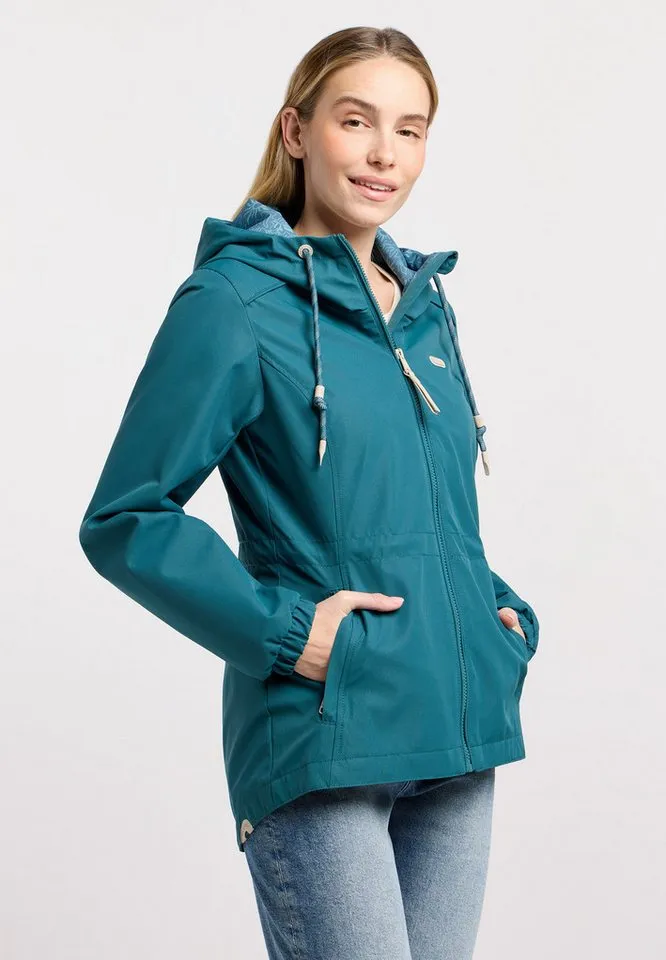 ragwear ragwear Parka DANKKA Mit Kordelzug, geblümtem Futter und reflektierenden Kordeln, Grün, – Produktbild 2 von 5