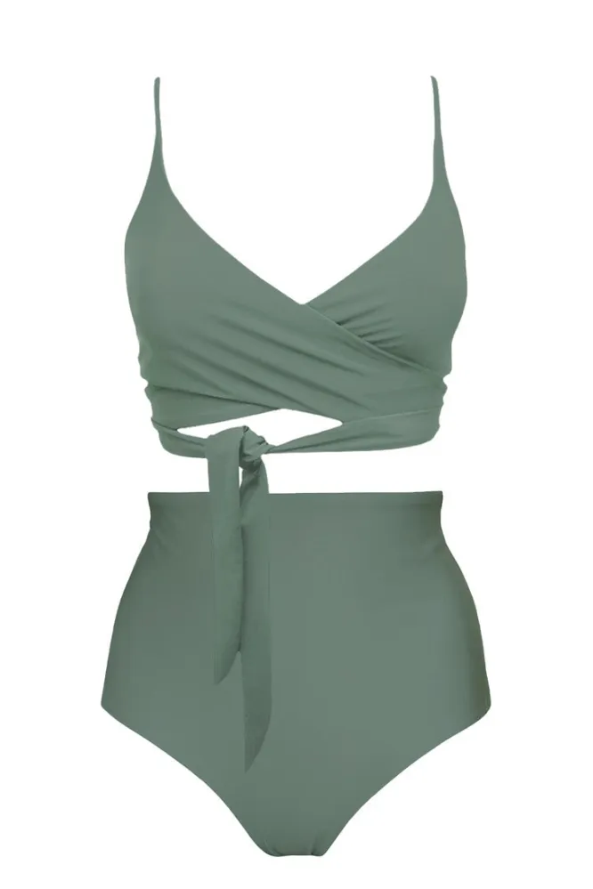 Anekdot Anekdot Damen vegan Lin + Core High Bikini-Set Salbei – Produktbild 2 von 2