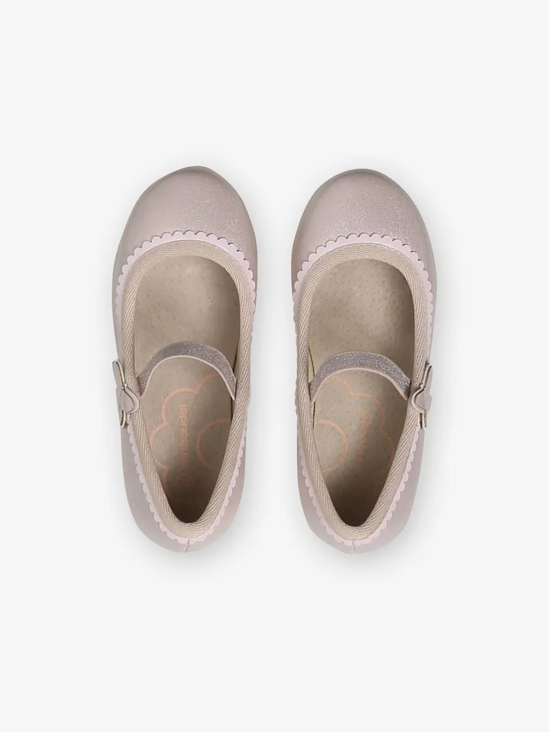 Vertbaudet Mädchen Glitzer-Ballerinas mit Anziehtrick hell, Hellrosa, – Produktbild 4 von 4