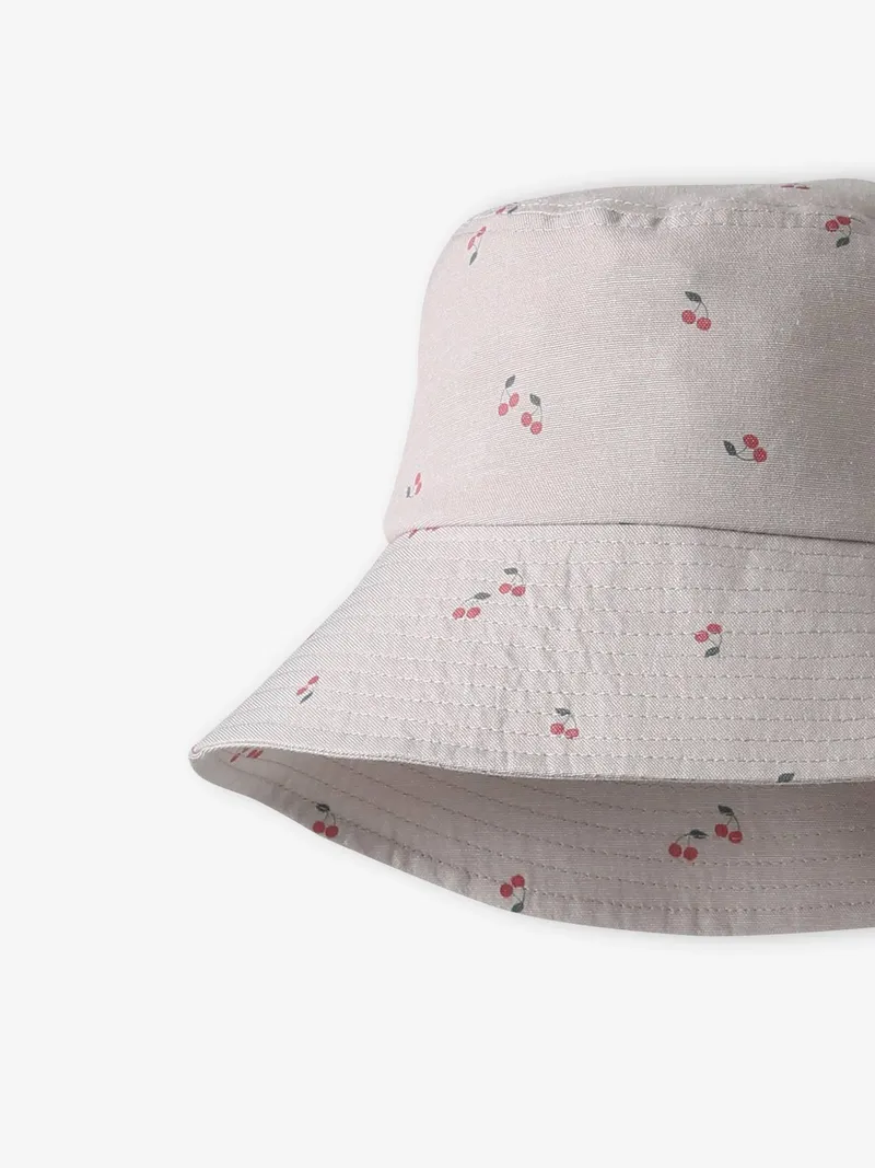 Vertbaudet Sonnenhut mit breiter Krempe und Kirschmotiven Mädchen vanille, Vanille, – Produktbild 2 von 2