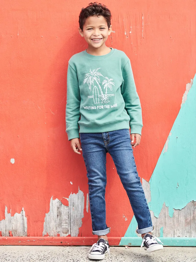 Vertbaudet Jungen Slim-Fit-Jeans BASIC, Blue stone, – Produktbild 2 von 4