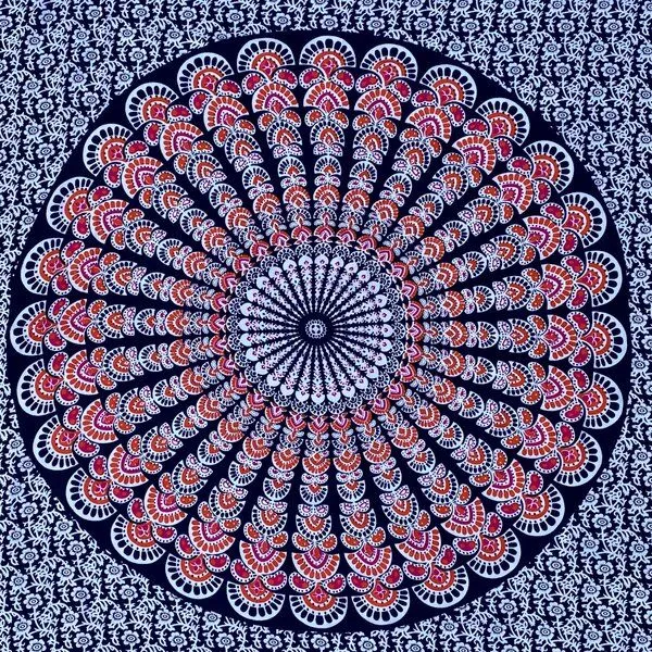 Der Lindwurm Der Lindwurm Sarong- Mandala, Dunkelblau (rotes mandala), – Produktbild 2 von 3