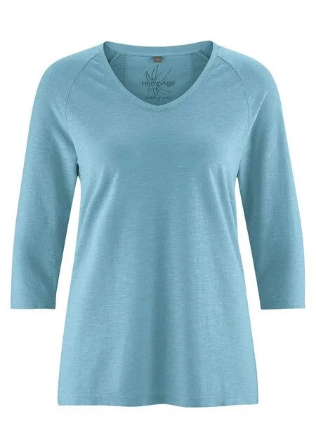 HempAge HempAge Damen Raglan-Shirt 3/4 Arm, Wave-170, – Produktbild 1 von 1