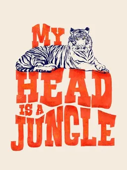 Photocircle Photocircle Poster / Leinwandbild - My Head is a Jungle-Tiger typography – Produktbild 1 von 1
