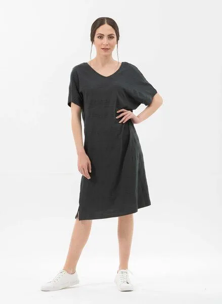 ORGANICATION ORGANICATION Jerseykleid aus Bio-Baumwolle, Onyx, – Produktbild 2 von 4