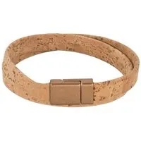 Kork Deko Kork-Deko Breites Korkarmband für Damen mit bronzefarbenem Magnetverschluss – Produktbild 1 von 1