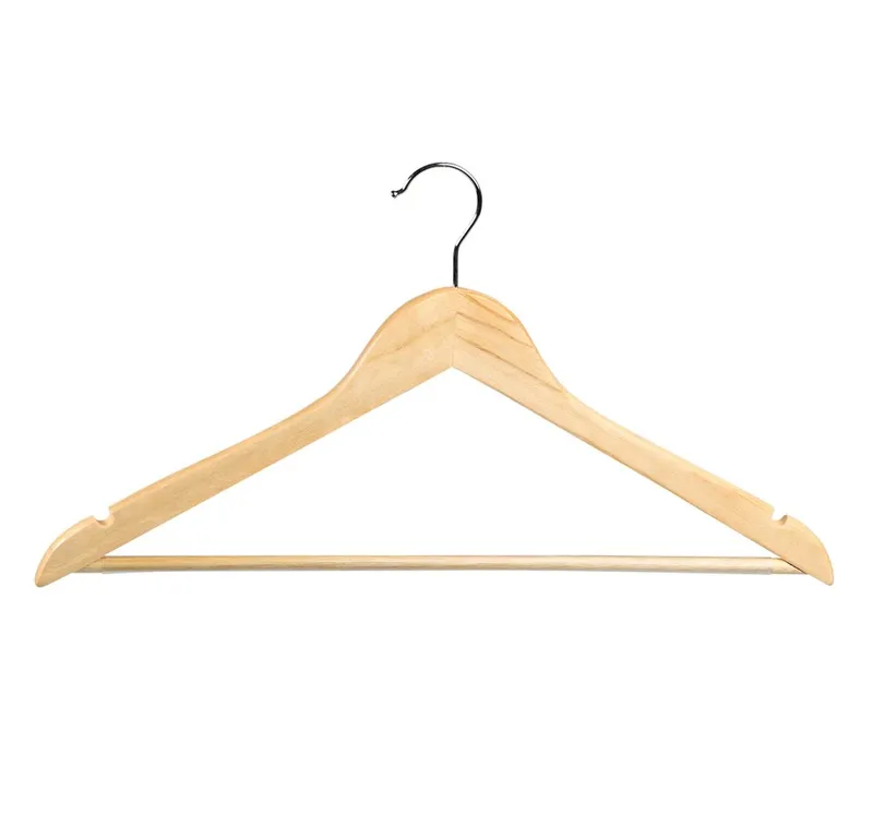 Kesper Kesper Kleiderbügel Formkleiderbügel, 8er Pack, FSC® zertifiziert, (Set, 8-tlg), mit Rockkerben und Hosensteg, Beige, – Produktbild 2 von 4