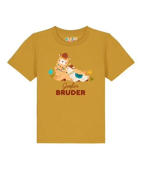 watabout.kids watabout.kids T-Shirt Kinder Lama Großer Bruder, Ochre, – Produktbild 1 von 2