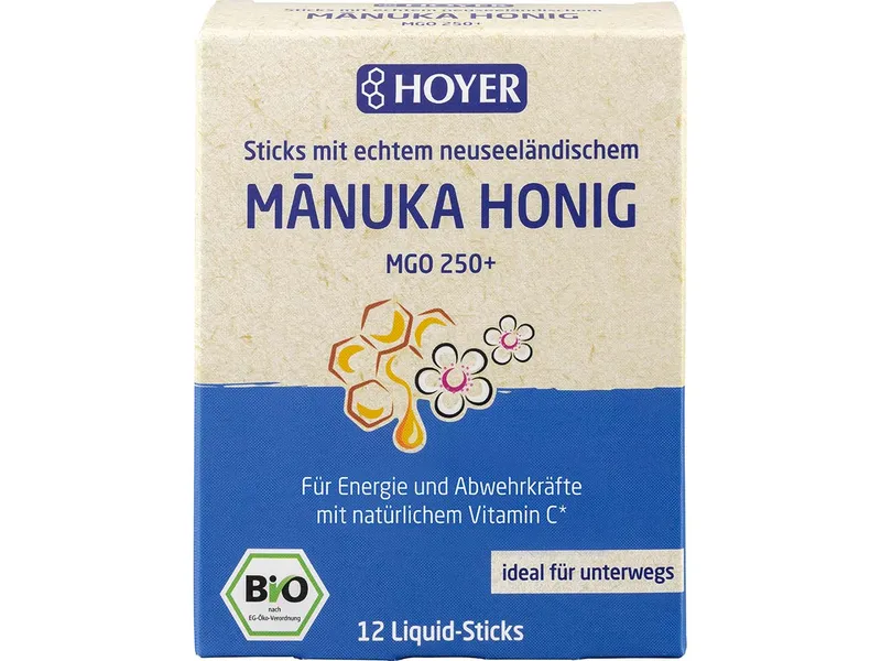 HOYER HOYER Bio Manukahonig Liquid-Sticks MGO 250+ (12 Stück) – Produktbild 1 von 2