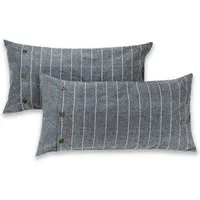 Living Crafts LIVING CRAFTS - Home Kissenbezug, 2er-Pack - Gestreift (100% Bio-Baumwolle), Nachhaltige Mode, Bio Bekleidung – Produktbild 1 von 1