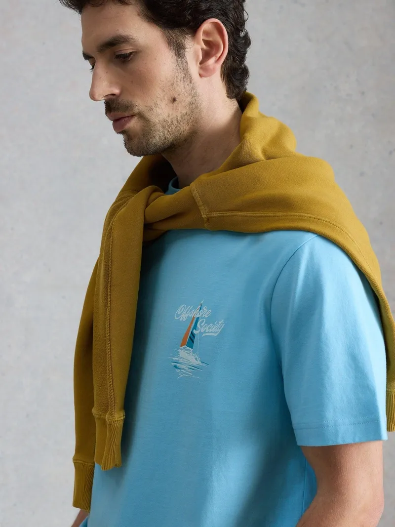 White Stuff T-Shirt Horsham Sailing - L/R, Blau print, – Produktbild 3 von 4