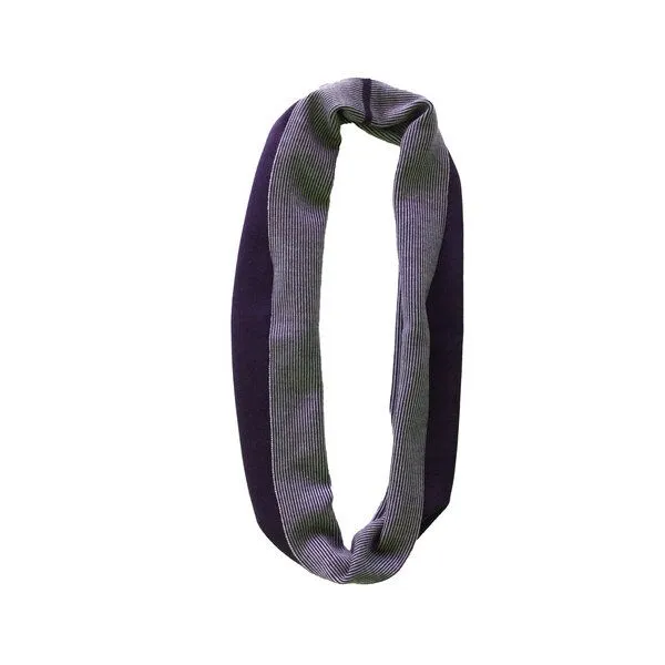 austriandesign.at austriandesign.at RundSchal aus extrafeiner Merinowolle, Violett/grau, – Produktbild 1 von 3